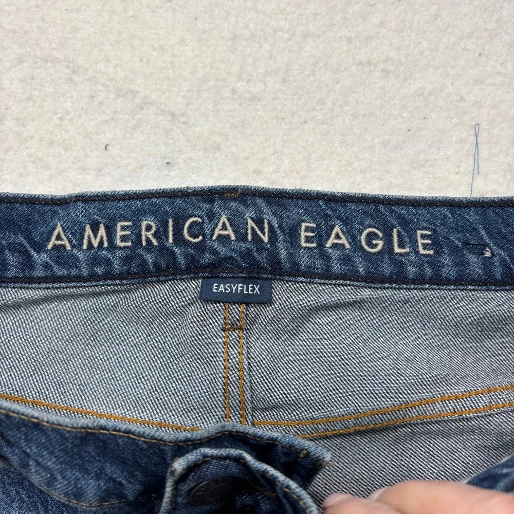 American Eagle Loose Fit Easyflex Jeans Mens 34x34 Medium Wash Wide Leg #1089
